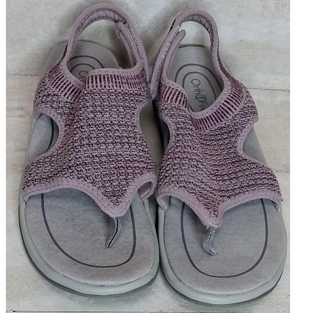 OrthoFeet Purple Sandal Size 11 Manmade Upper Hook and Loop Closure